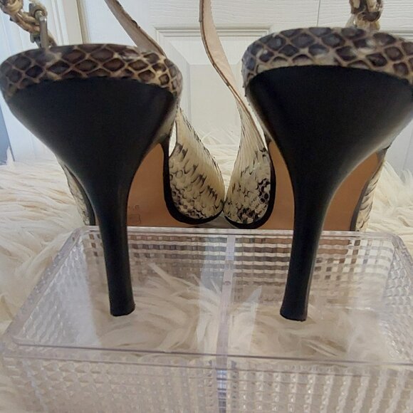 KORS Michael Kors Snakeskin Slingback Kitten Heel - Picture 7 of 11